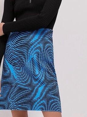 NWT Aldo Martins for Anthropologie valencia blue knit skirt size XS‎